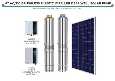 750w 2" Aliran Nilai Tinggi 35m3/h Sistem Ac Pompa Air Submersible Sumur Dalam Surya